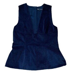 Zara Navy Blue Sleeveless Blouse